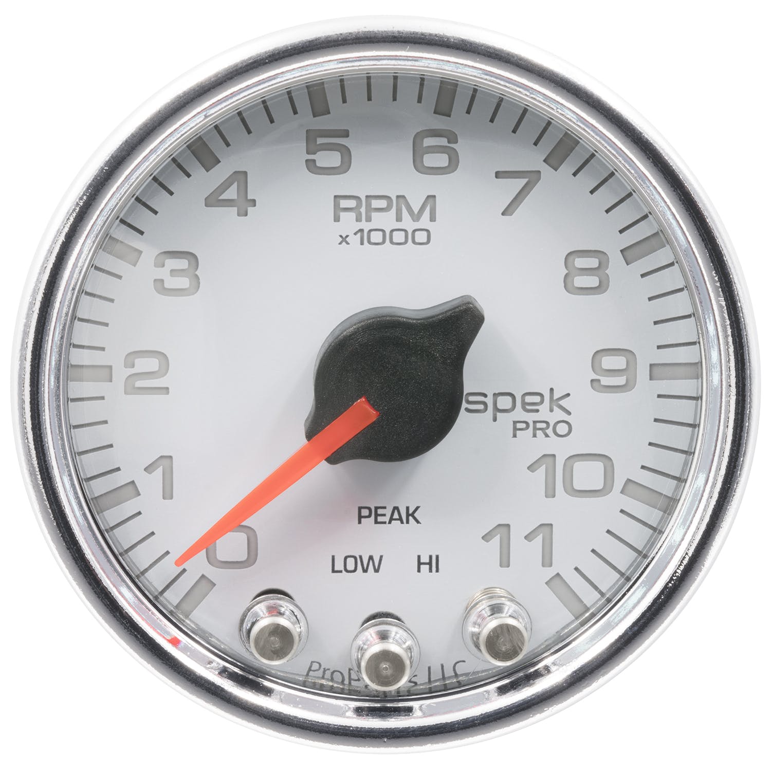 AutoMeter Products P33611 Tach 2in. 11k RPM w Shift Light/Pk Mem Wht/Chrm Spek