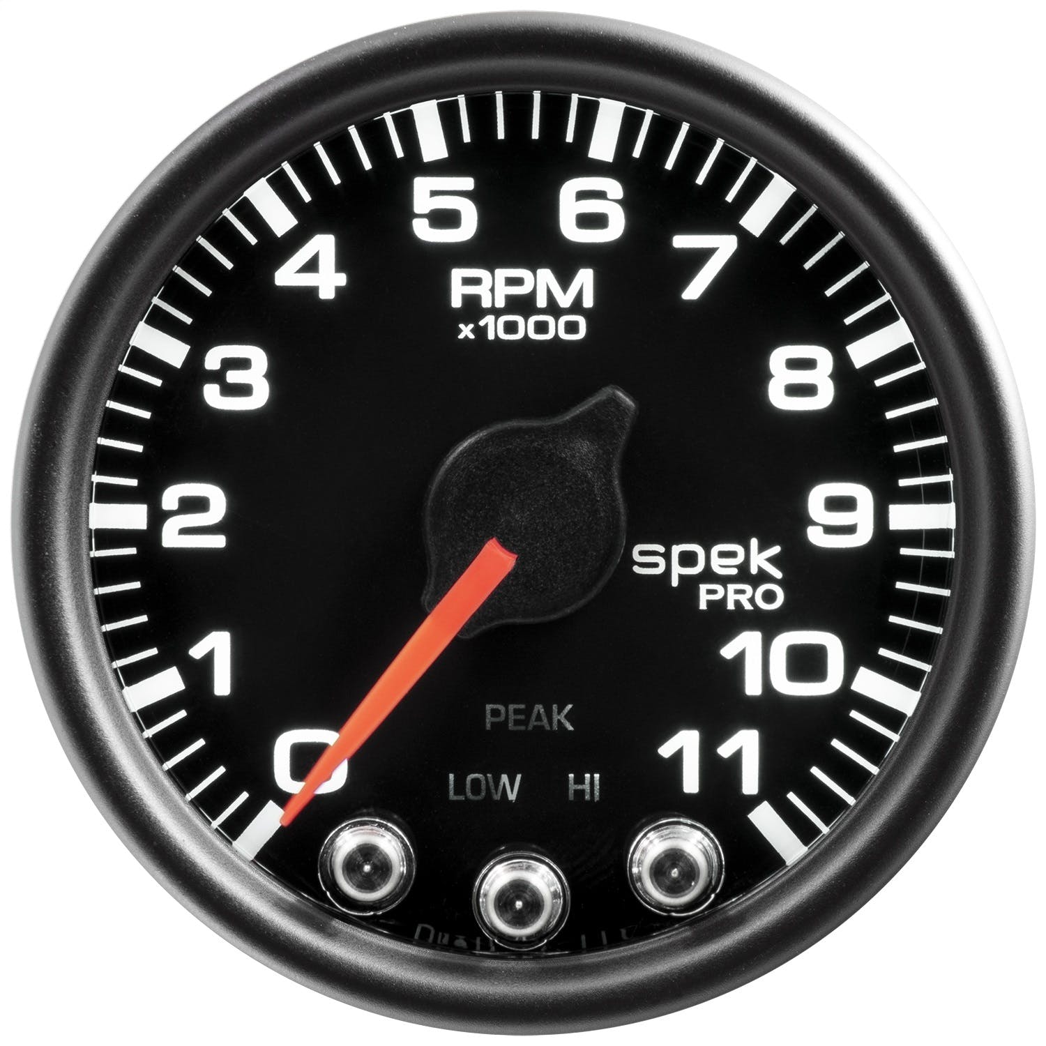 AutoMeter Products P33632 Tach 2in. 11k RPM w Shift Light/Pk Mem Blk/Blk Spek