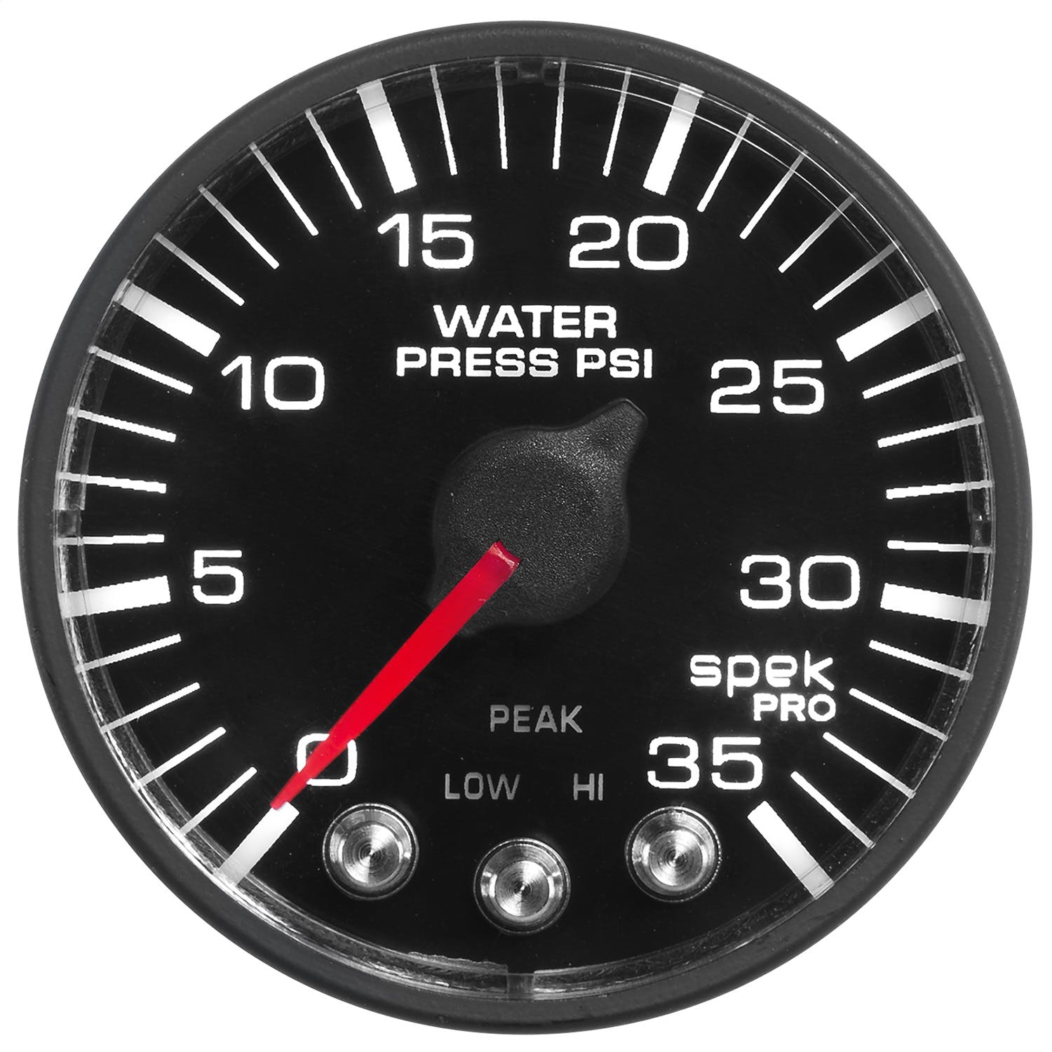 AutoMeter Products P343328 Spek Pro 2-1/16in Water Pressure, 0- 35 PSI, Black Dial, Black Bezel