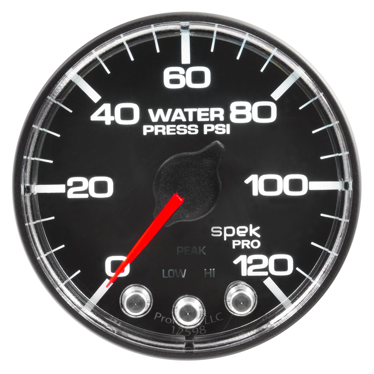 AutoMeter Products P345318 Water Pressure Gauge 2 1/16, 120PSI, Stepper Motor Black