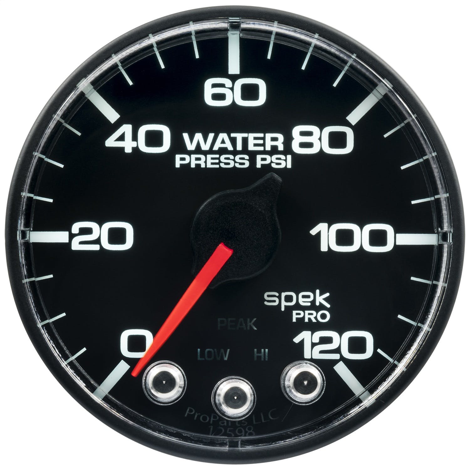 AutoMeter Products P345324 Water Pressure Gauge 2 1/16, 120PSI, Stepper Motor Black