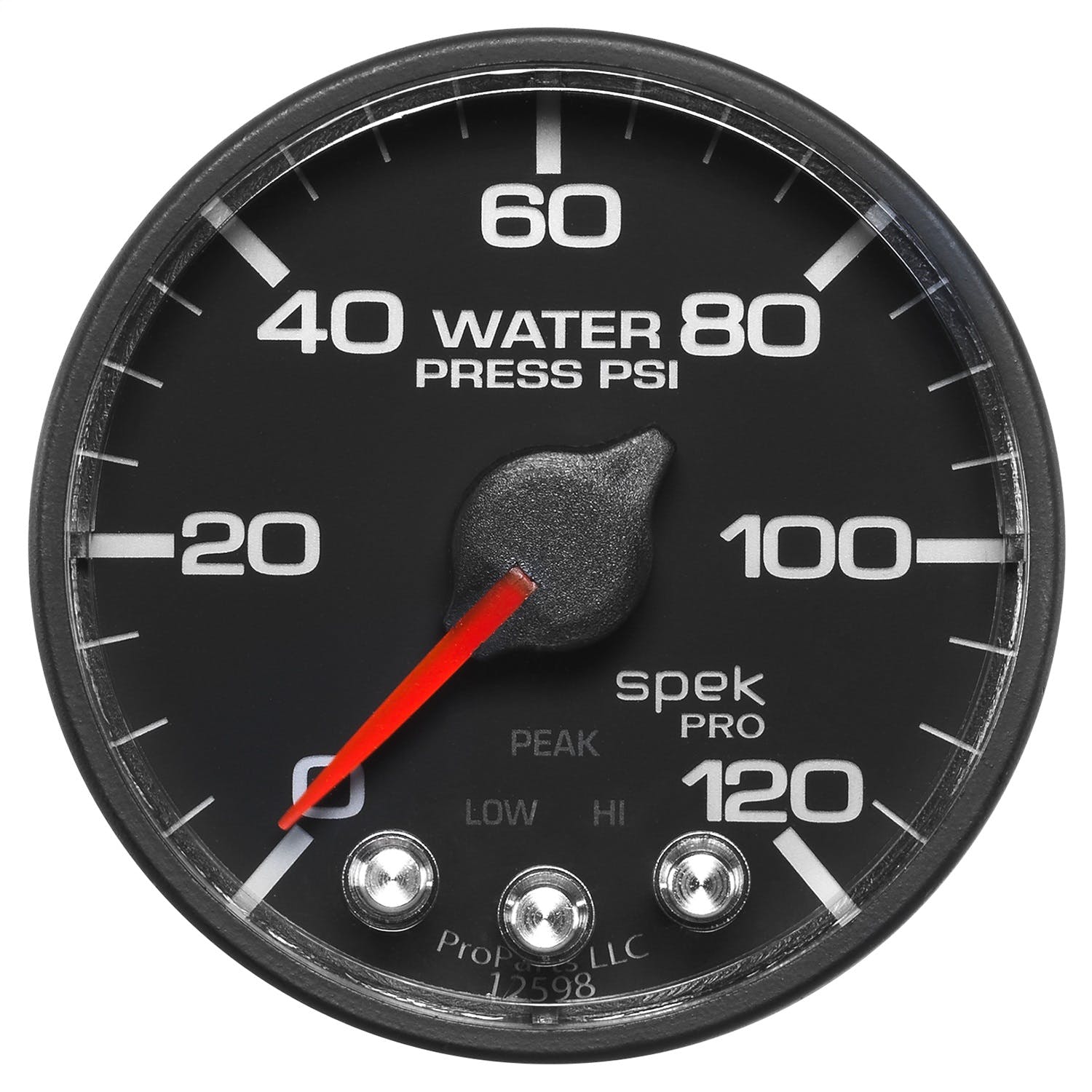 AutoMeter Products P345328 WPress; 2in.; 120psi; Stepper Motor w/Peak/Warn; Blk/Blk; Spek