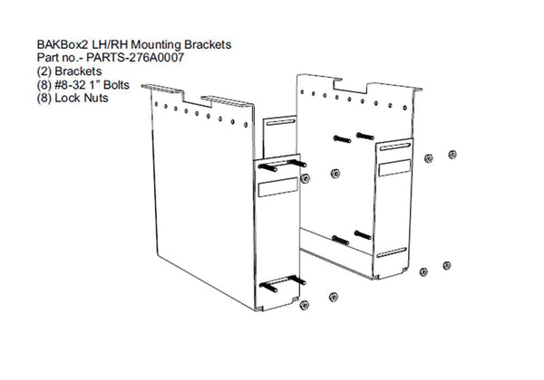 BAK Industries PARTS-276A0007 Service Kit - BAKBox2 - LH/RH - Large End Plates - (2) - Nuts (8) and Screws (8)