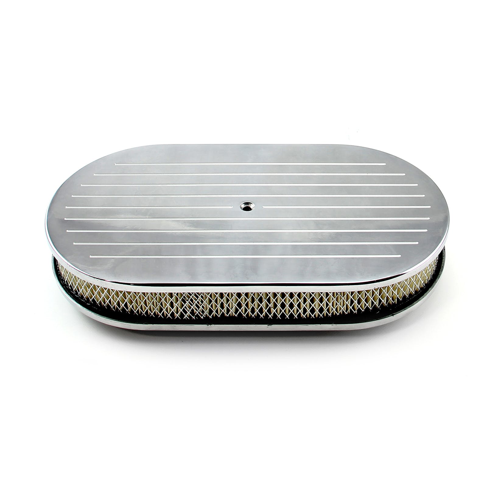 Speedmaster PCE104.1006 15 x 2 Oval Ball Milled Polished Aluminum Air Cleaner Kit