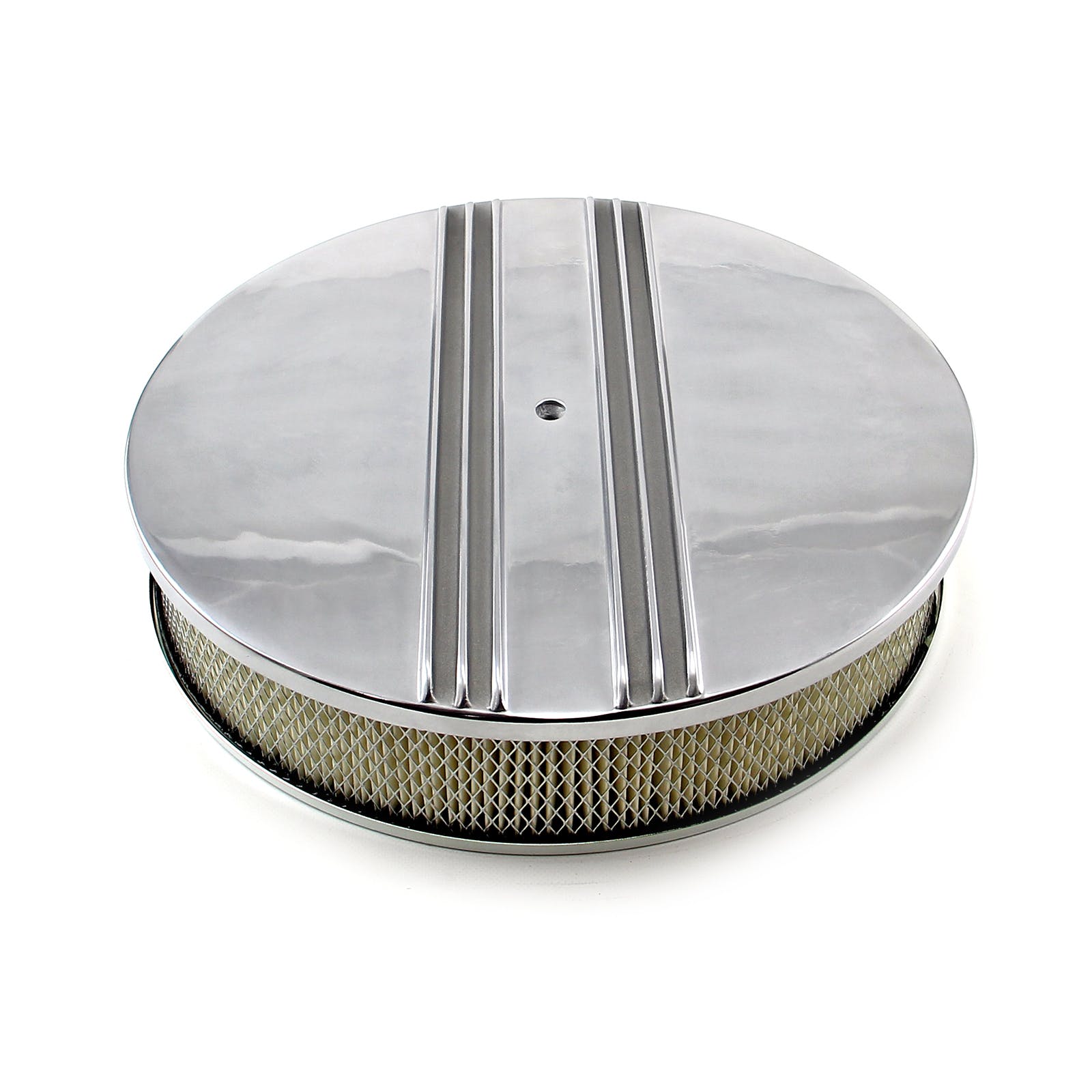 Speedmaster PCE104.1016 14 Classic Finned Polished Aluminum Air Cleaner Kit with 3 Element