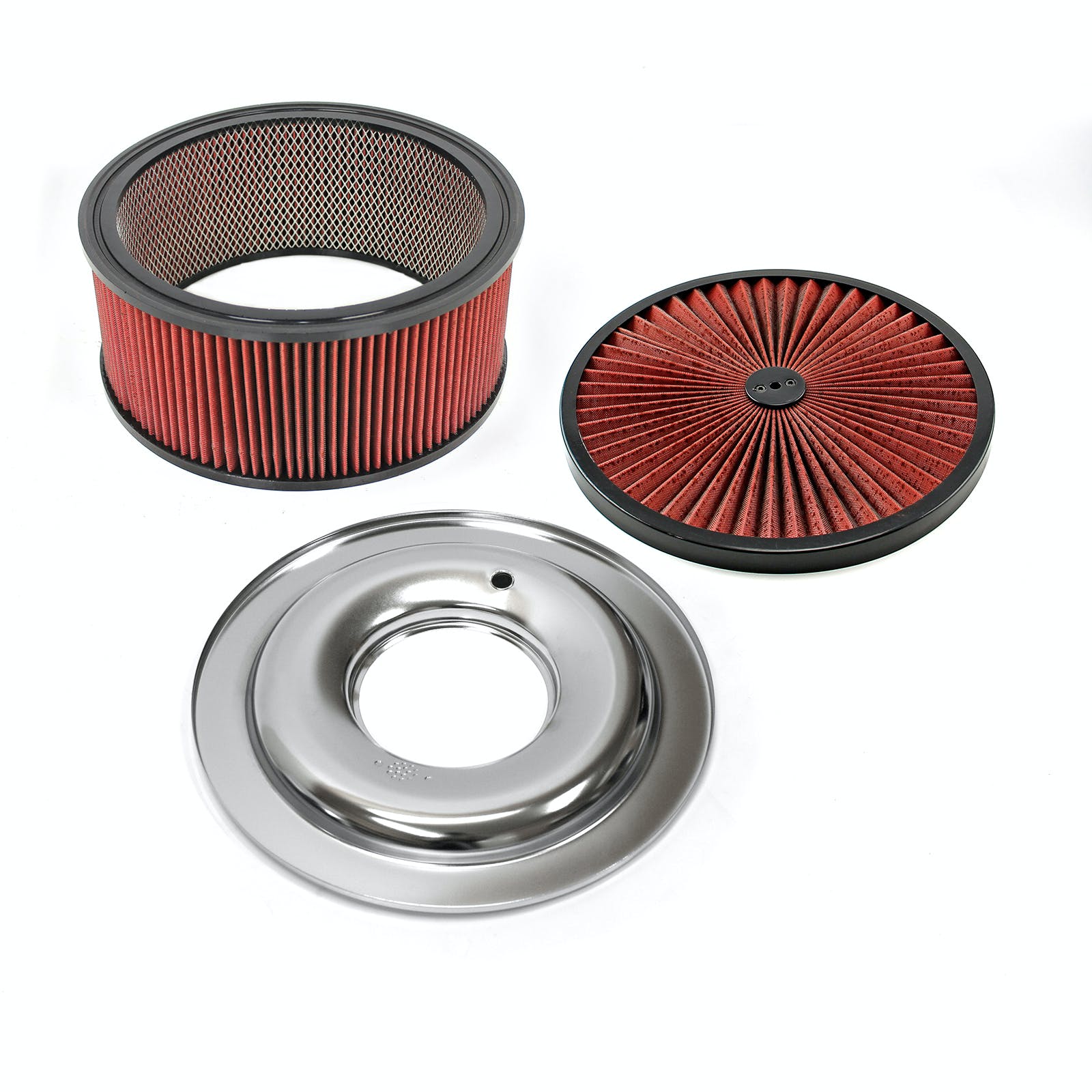 Speedmaster PCE104.1037 14 x 6 Washable Element Extreme Top w/Black Ring Flat Base Air Cleaner Kit