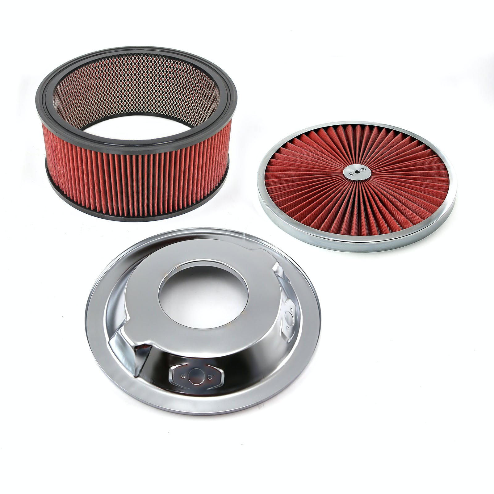 Speedmaster PCE104.1045 14 x 6 Washable Element Extreme Top w/Chrome Ring Dropped Base Air Cleaner Kit