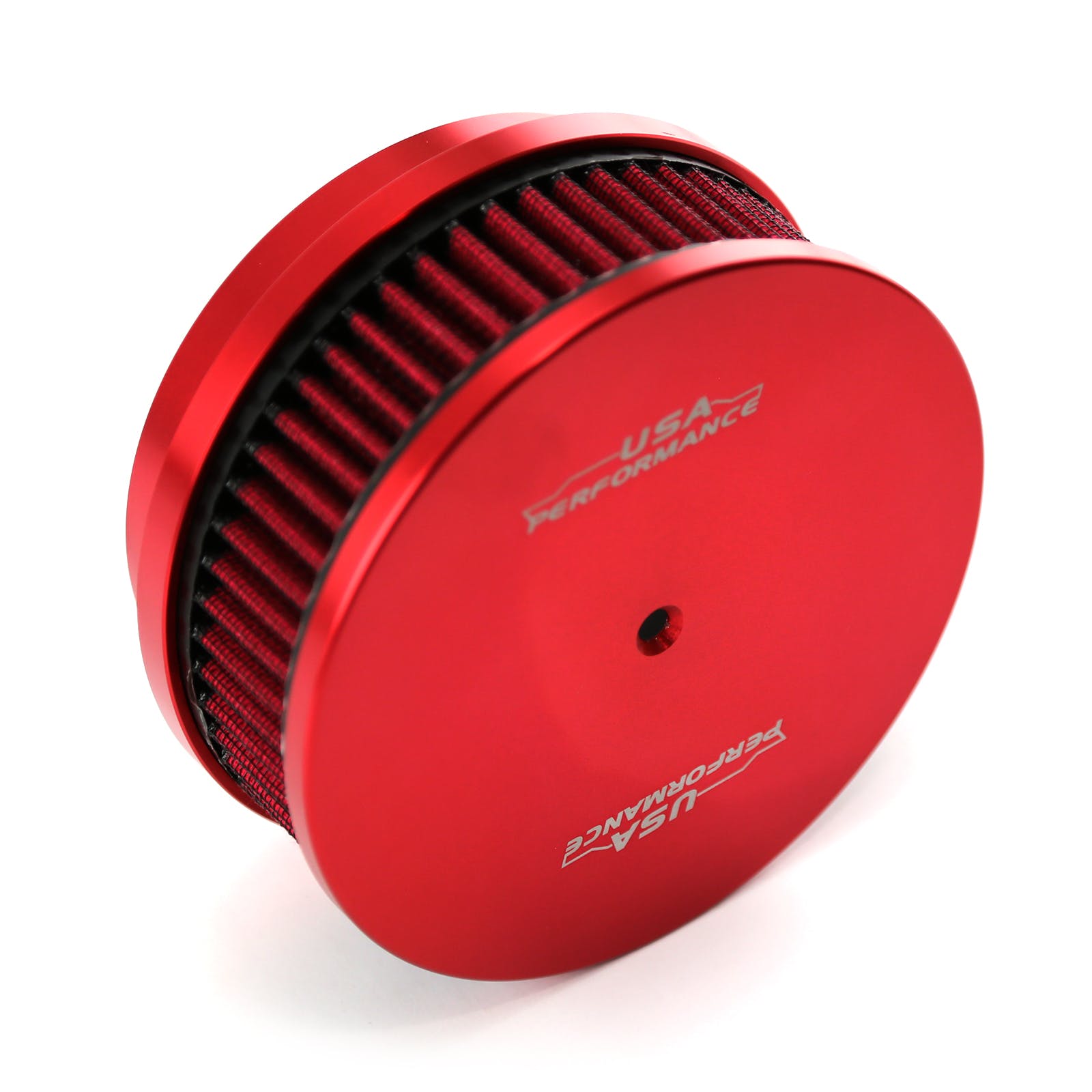 Speedmaster PCE104.1086 6 x 2 Washable Filter Billet Aluminum Air Cleaner Assembly Kit - Red