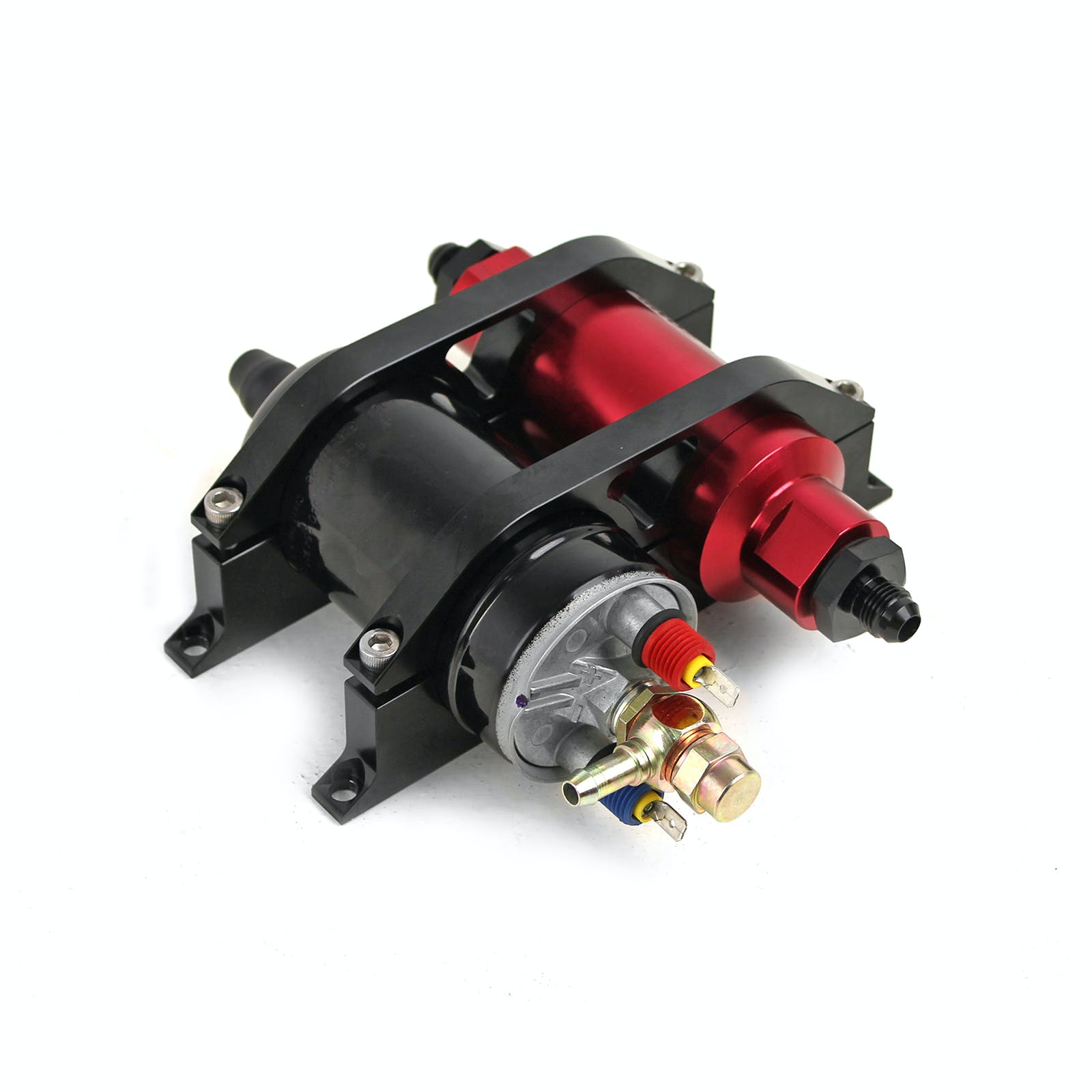 Speedmaster PCE142.1005 Fuel Pump and Filter Dual Mounting Bracket Set Black Anodized Aluminum