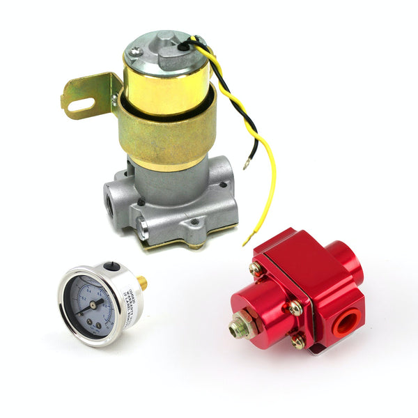 Speedmaster PCE145.1021 95 Gph Electric Fuel Pump Red Regulator and Gauge Combo Kit