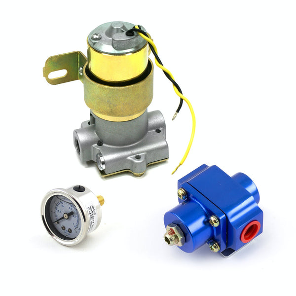 Speedmaster PCE145.1026 110 Gph Electric Fuel Pump Blue Regulator and Gauge Combo Kit