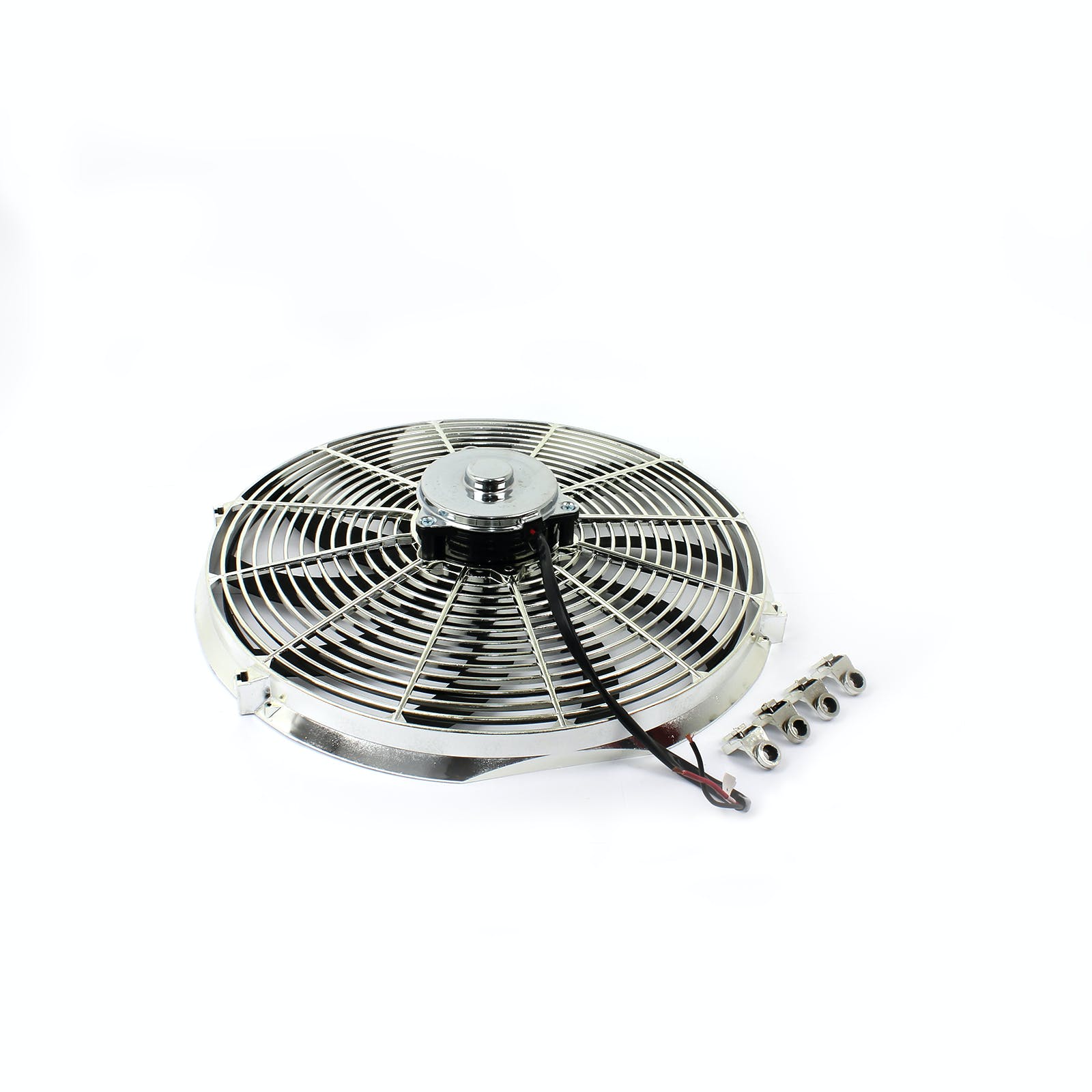 Speedmaster PCE185.1016 16 Reversable 12V S Blade Radiator Electric Thermo Fan - Big Motor Chrome