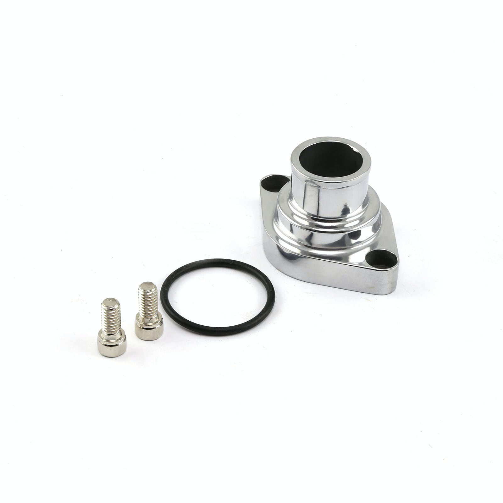 Speedmaster PCE191.1004 Straight Up Aluminum Thermostat Housing Water Neck Polished