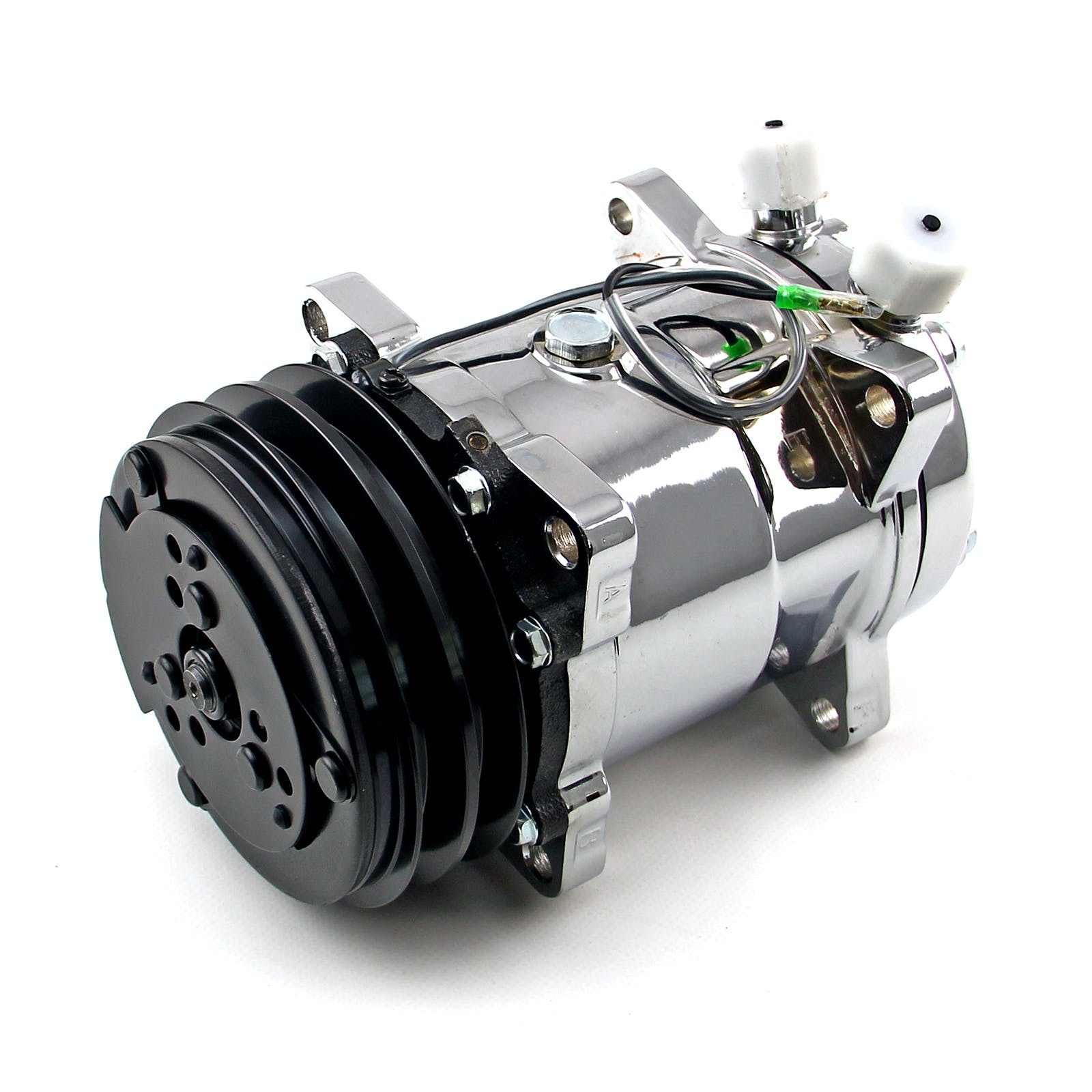 Speedmaster PCE413.1001 V-Belt Sanden 508 Style Chrome Air Compressor AC Air Conditioning