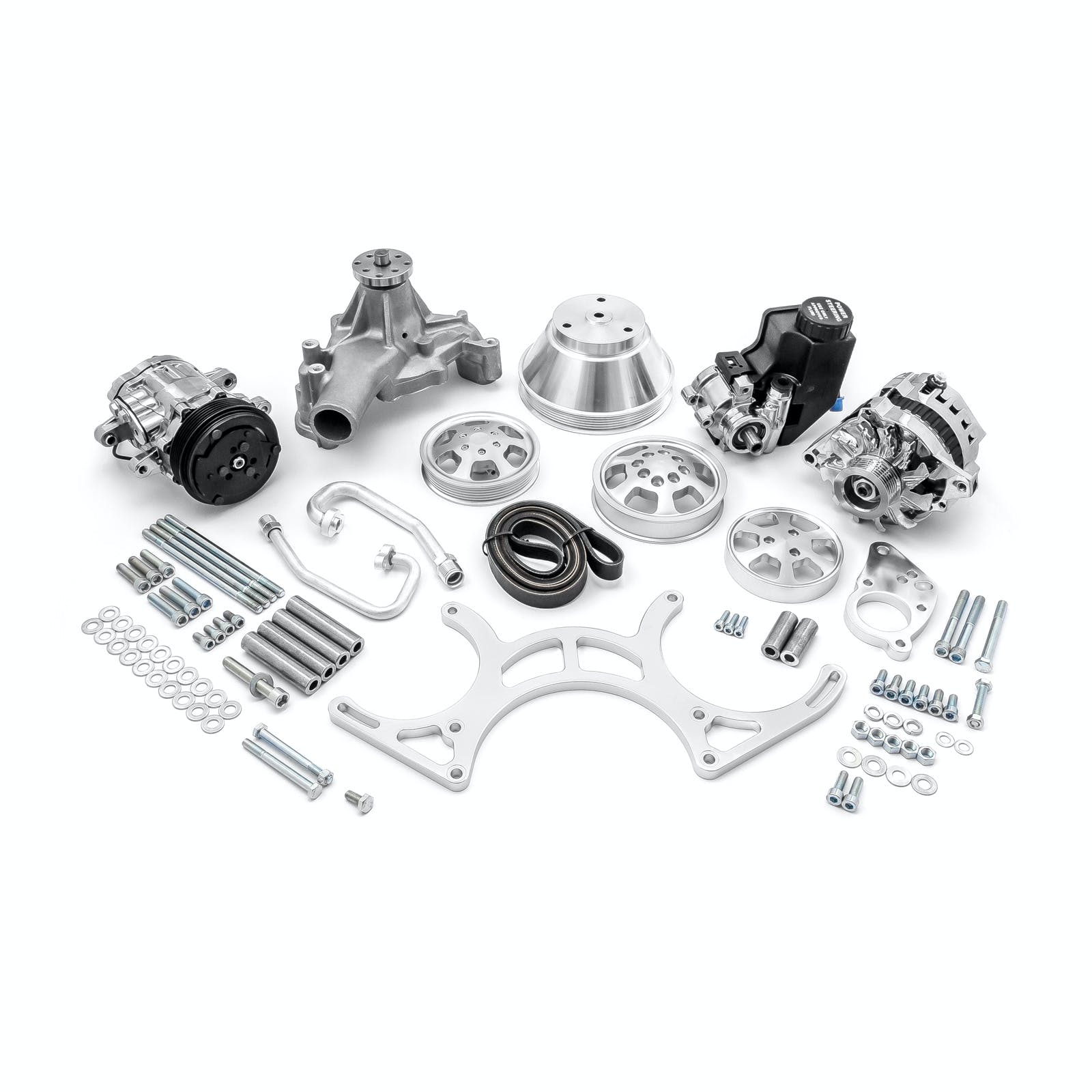 Speedmaster PCE415.1051 Aluminum Serpentine Complete Engine Pulley and Components Kit