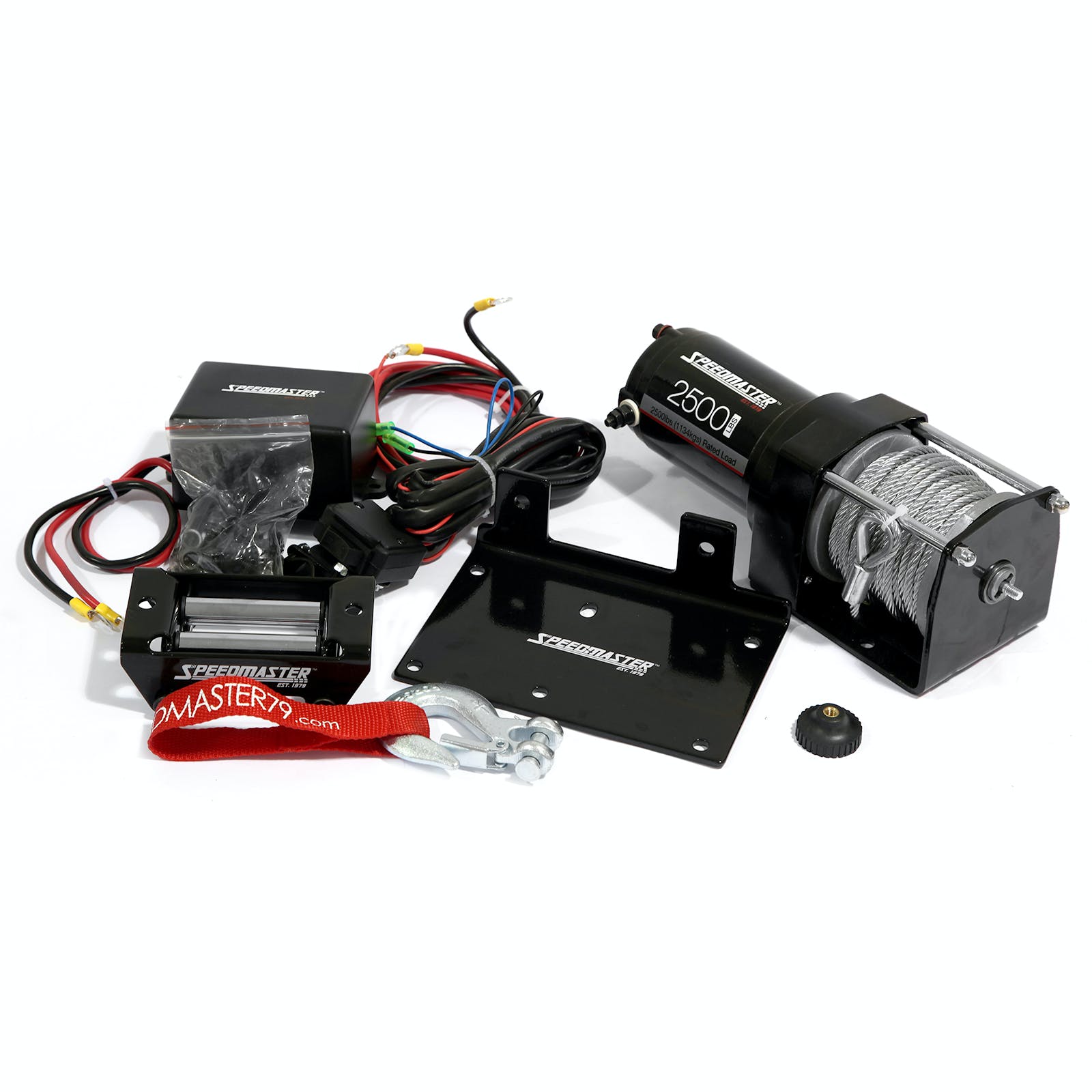 Speedmaster PCE553.1001 2500lbs / 1130kgs 12V Electric ATV Winch Kit w/ Remote Switch