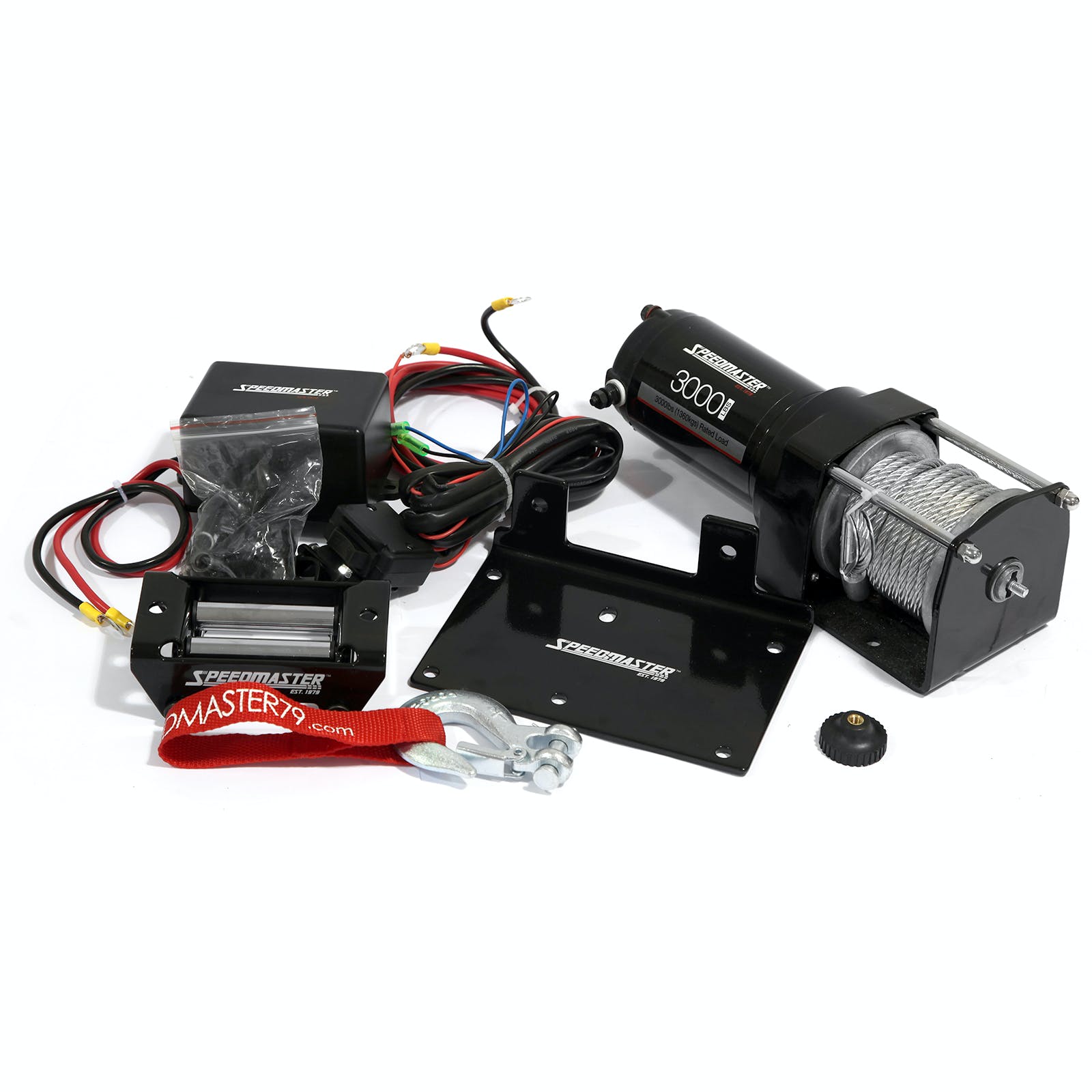 Speedmaster PCE553.1002 3000lbs / 1360kgs 12V Electric ATV Winch Kit w/ Remote Switch