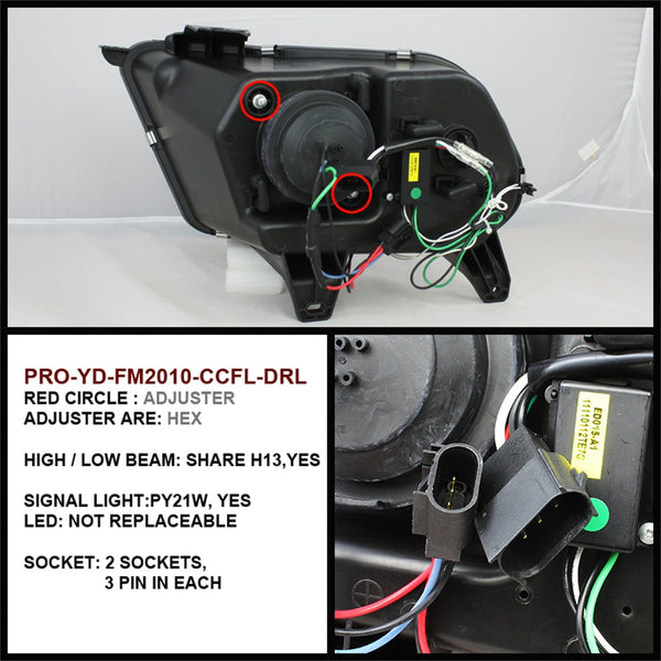 Spyder Auto 5039347 ( SPYDER ) FORD MUSTANG 10-13 PROJECTOR HEADLIGHTS-HALOGEN MODEL ONLY ( NOT COMP
