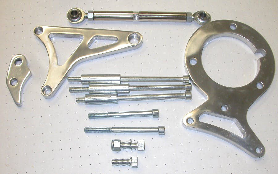 Racing Power Company R4306 Pol alum alternator and power steering bracket kit