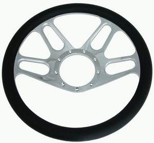 Racing Power Company R5608 14 inch alum/leather steering wheel ea