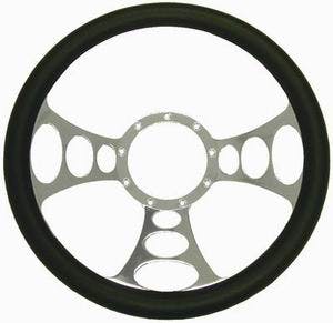 Racing Power Company R5615 14 inch alum/leather steering wheel ea