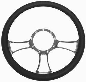 Racing Power Company R5616 14 inch alum/leather steering wheel ea