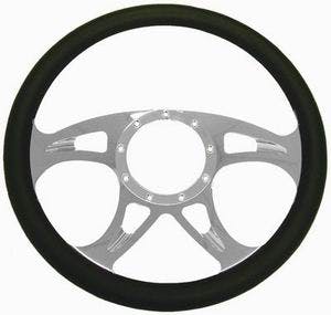 Racing Power Company R5617 14 inch alum/leather steering wheel ea