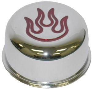 Racing Power Company R8870X Chrome inchred flame inch breather cap