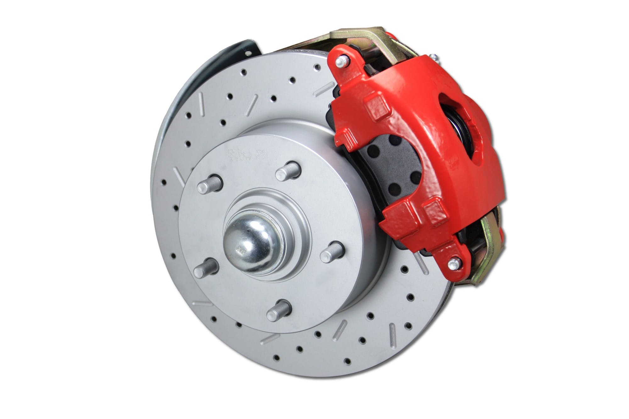 LEED Brakes RFC1002-E1A1X Front Disc Brake Kit - Power 9 inch Zinc - Red - MaxGrip - Disc Drum