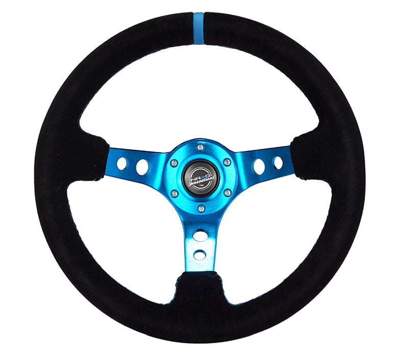 NRG Innovations Reinforced Suede Steering Wheel RST-006S-BL