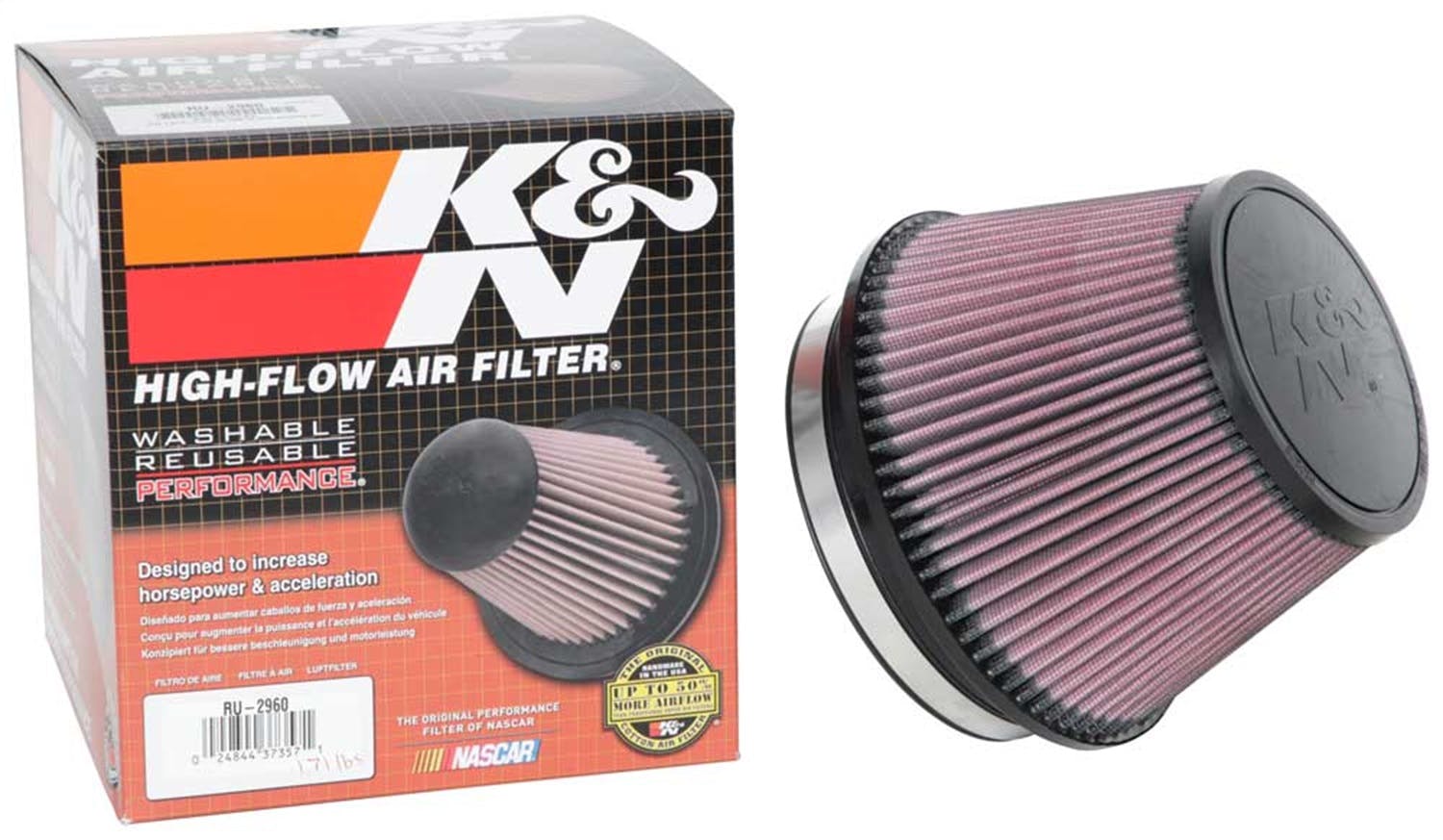 K&N RU-2960 Universal Clamp-On Air Filter