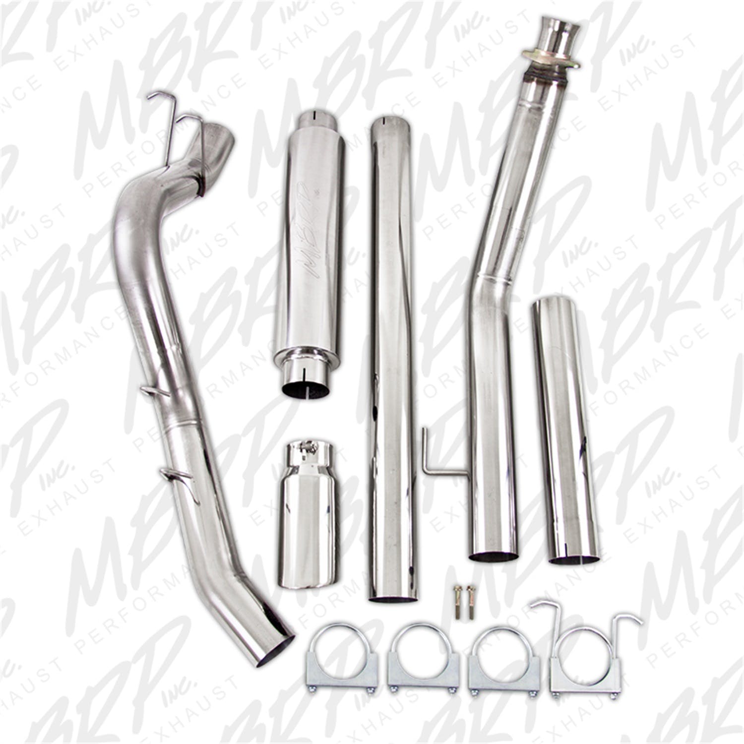 MBRP Exhaust S6100304 4in. Turbo Back; Single Side (94-97 Hanger HG6100 req.); T304