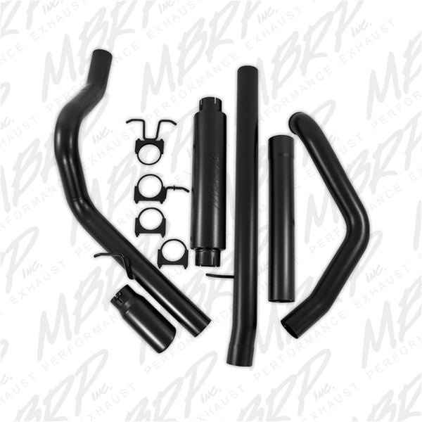 MBRP Exhaust S6200BLK 4in. Turbo Back; Single Side Black Coated