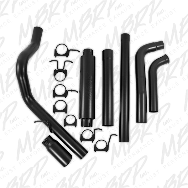 MBRP Exhaust S6212BLK 4in. Turbo Back; Single Side Exit; Black Finish