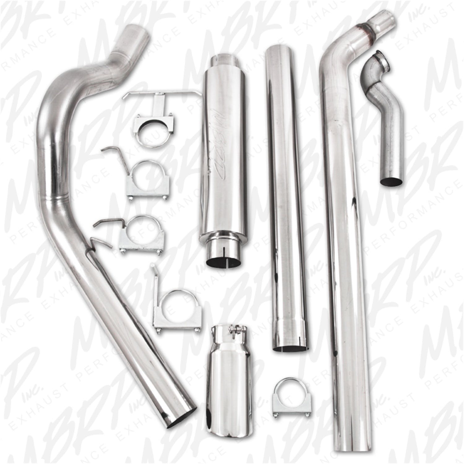 MBRP Exhaust S6218409 4in. Turbo Back; Single Side Exit; (Aluminized 3in. downpipe); T409