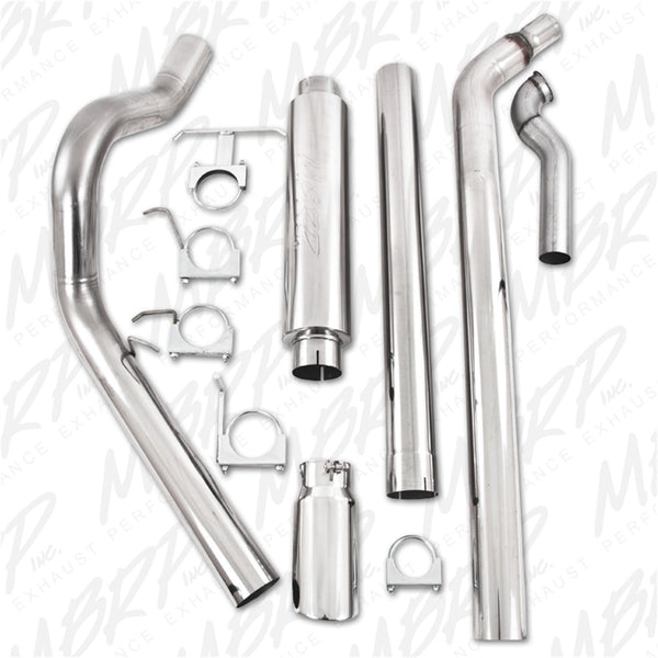 MBRP Exhaust S6218409 4in. Turbo Back; Single Side Exit; (Aluminized 3in. downpipe); T409