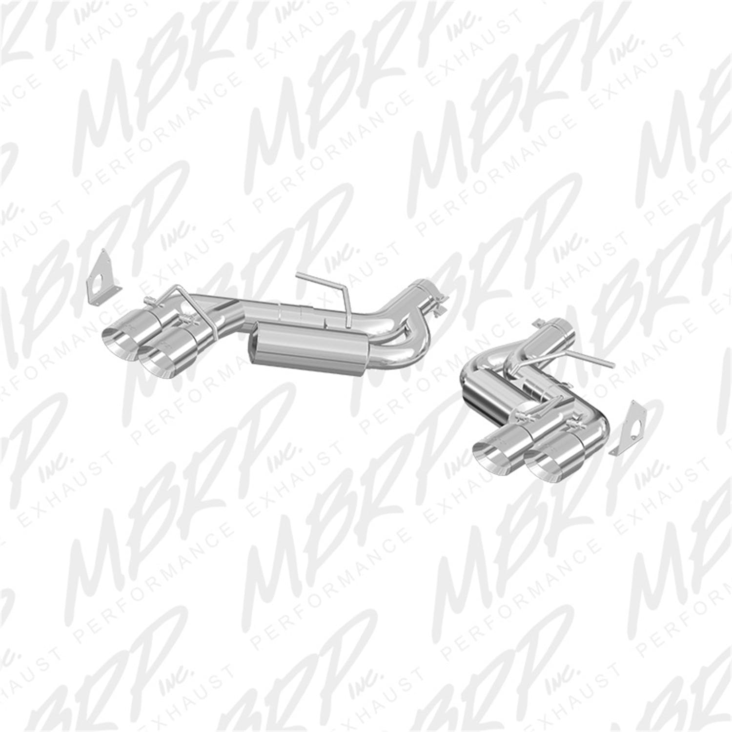 MBRP Exhaust S7036409 3in. Dual Axle Back; Quad Tips; T409