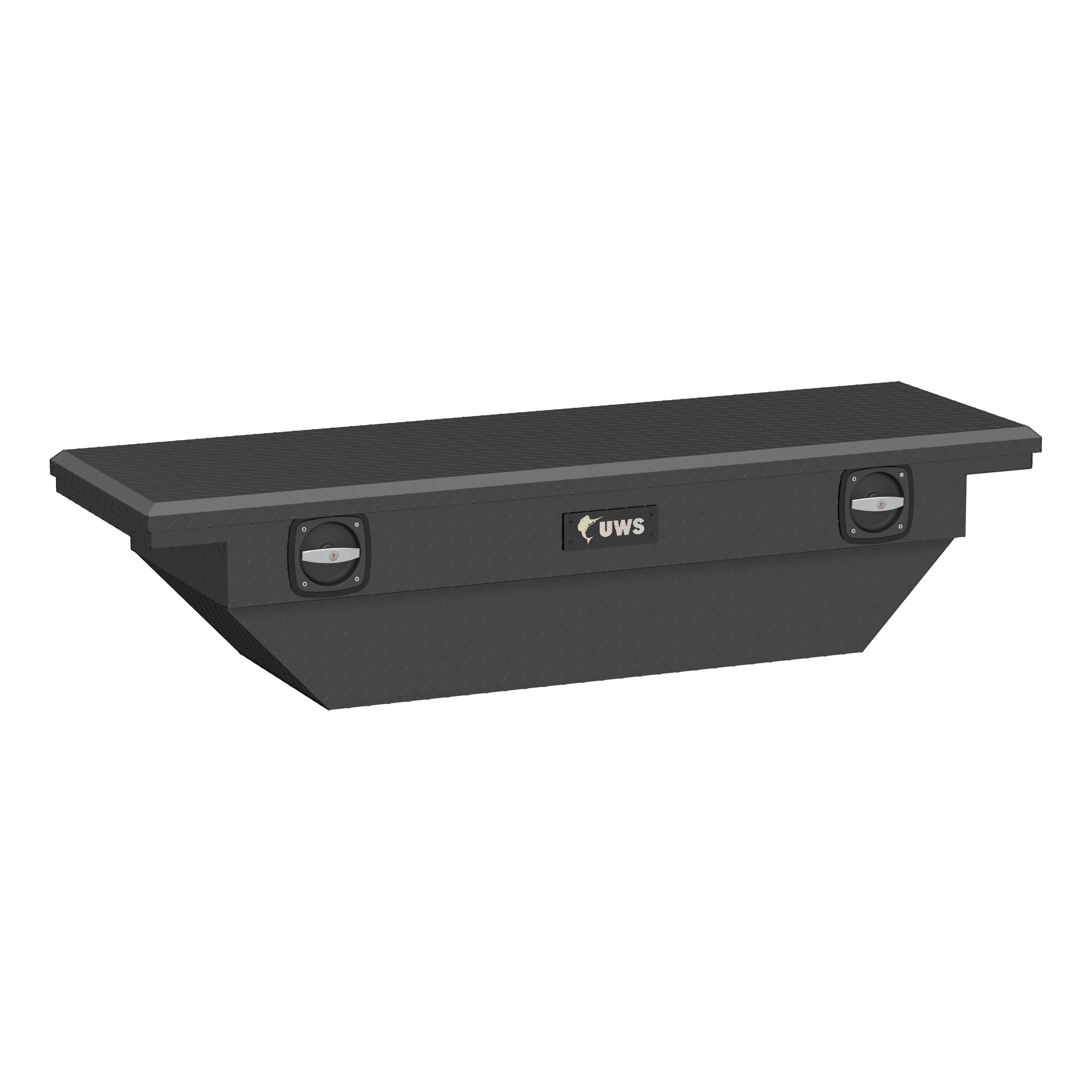 UWS SL-63-A-LP-MB Matte Black 63 inch Secure Lock Angled Tool Box, Low Profile (LTL Shipping Only)
