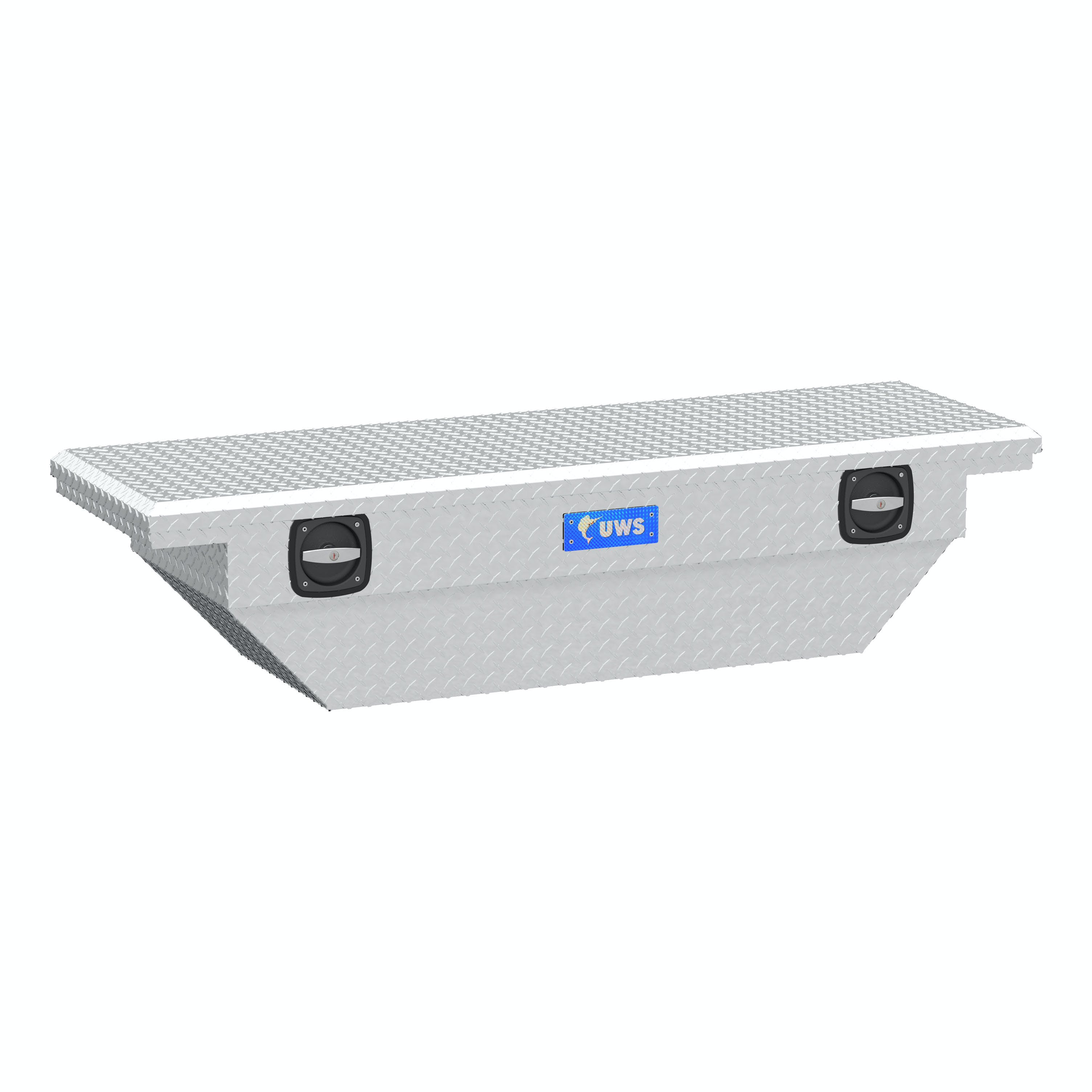 UWS SL-63-A-LP Aluminum 63 inch Secure Lock Angled Truck Tool Box, Low Profile (LTL Shipping Only)