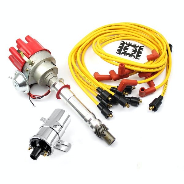 Speedmaster PCE385.1031 454 Distributor (Vacuum) Red + Chrome Coil + Accel Wire Leads