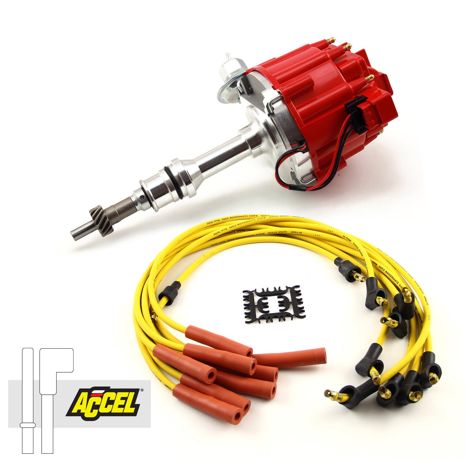 Speedmaster PCE385.1033 HEI Distributor Accel Spark Plug Wire Ignition Combo Kit