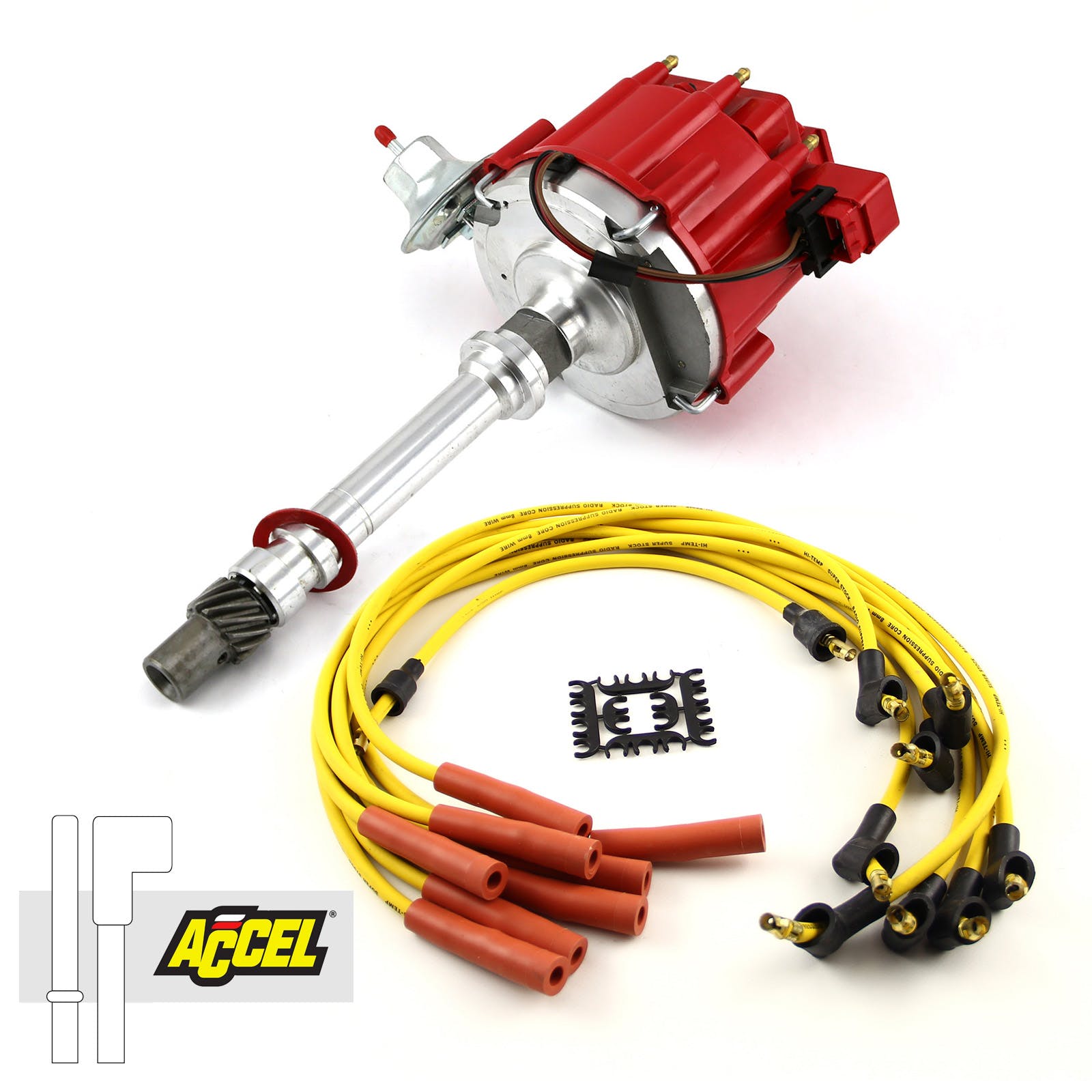 Speedmaster PCE385.1036 HEI Distributor Accel Spark Plug Wires Ignition Combo Kit
