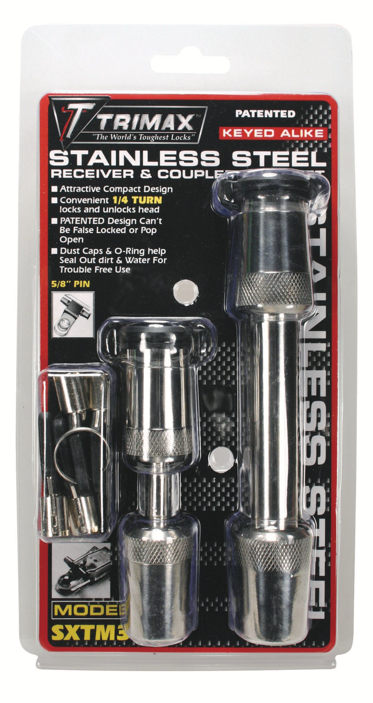TRIMAX SXTM31 Stainless Steel Sxt3 - 5/8 inch Receiver and Tc1 - 7/8 inch Span Coupler Lock
