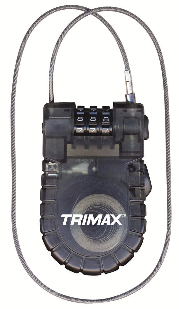 TRIMAX T33RC Retractable Cable 3-Digit Combo Lock (3Mm X 36 inch L)