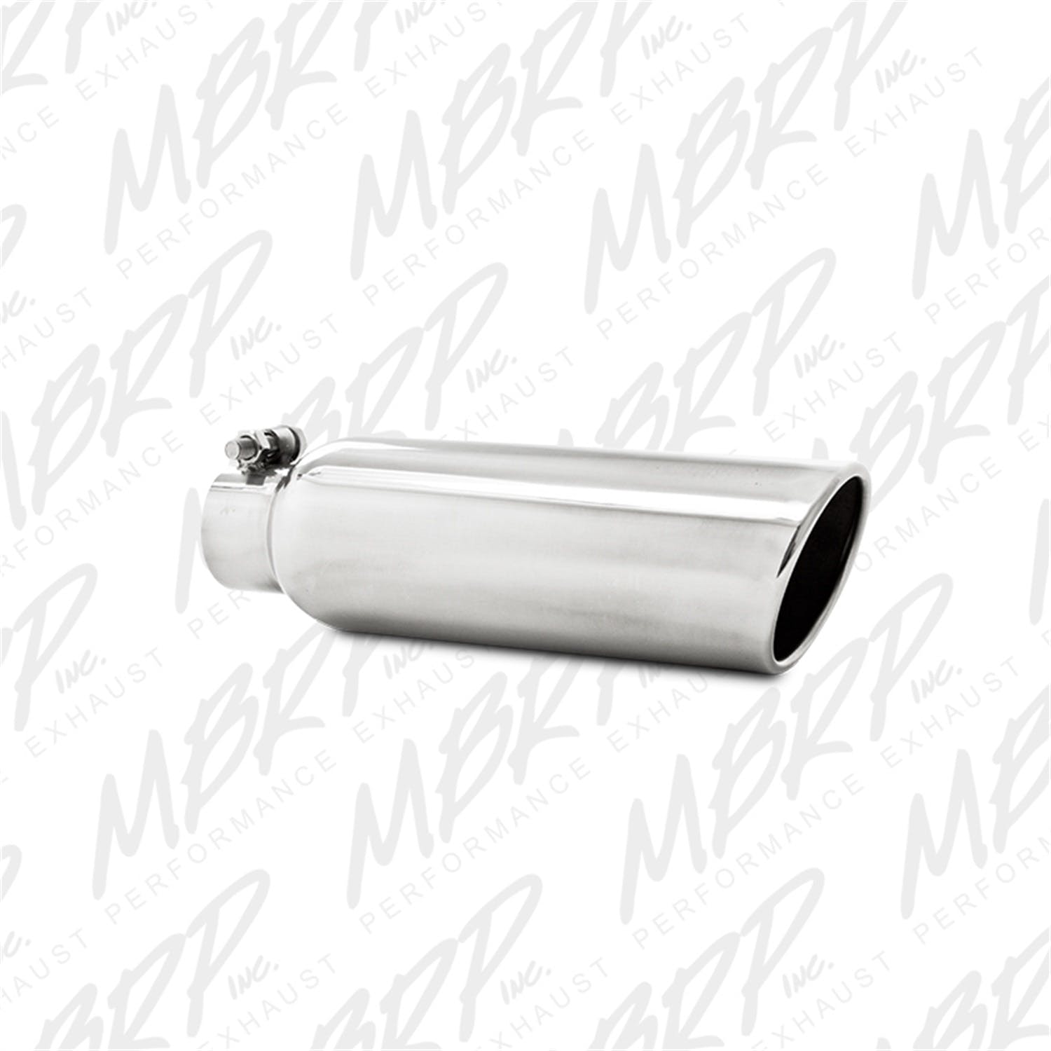 MBRP Exhaust T5147 3.5in. OD; 2.25in. inlet; 12in. in length; Angled Cut Rolled End; Clampless-no w