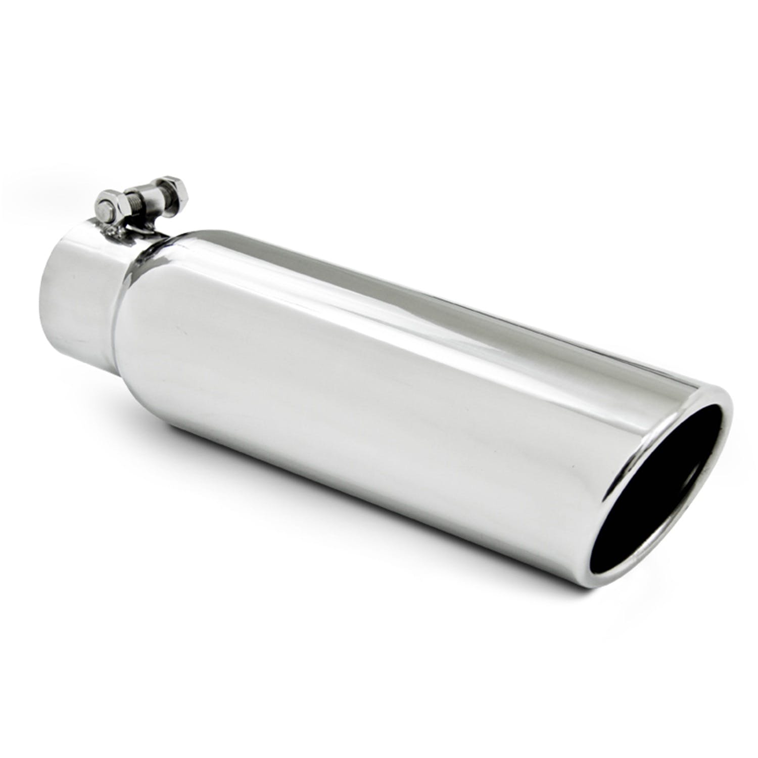 MBRP Exhaust T5148 3.5in. OD; 2.5in. inlet; 12in. in length; Angled Cut Rolled End; Clampless-no we
