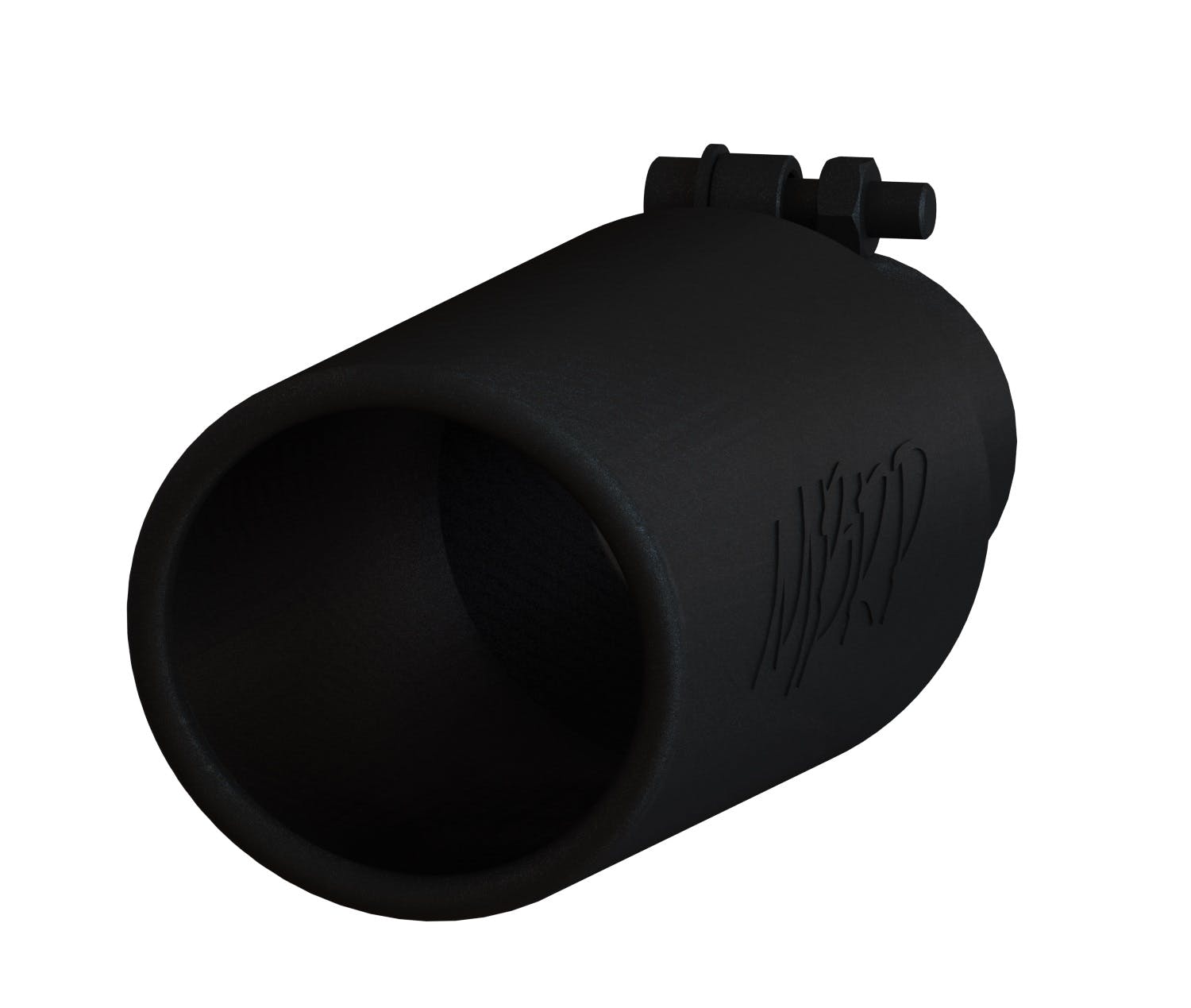 MBRP Exhaust T5150BLK Tip; 4in. O.D.; Angled Rolled End; 2.5in. inlet; 12in. in length; Black