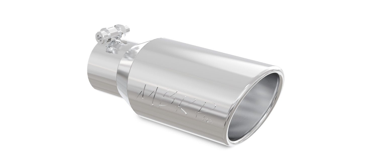 MBRP Exhaust T5155 Tip; 4in. O.D.; Angled Rolled End; 3in. inlet; 10in. length; T304