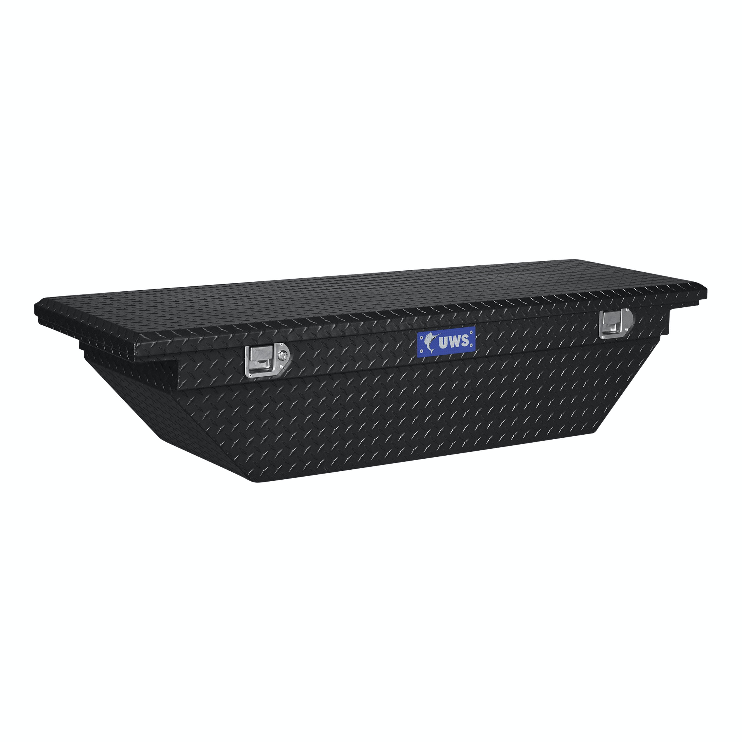 UWS TBS-60-A-LP-BLK 60 inch Aluminum Single Lid Crossover Toolbox Low Profile Angled Black
