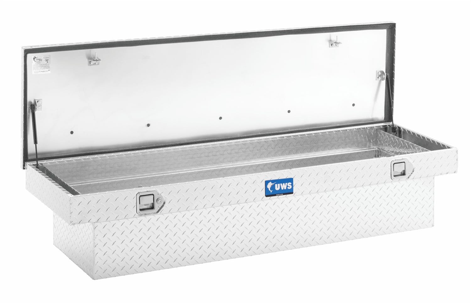 UWS TBS-63-A 63 inch Aluminum Single Lid Crossover Toolbox Angled